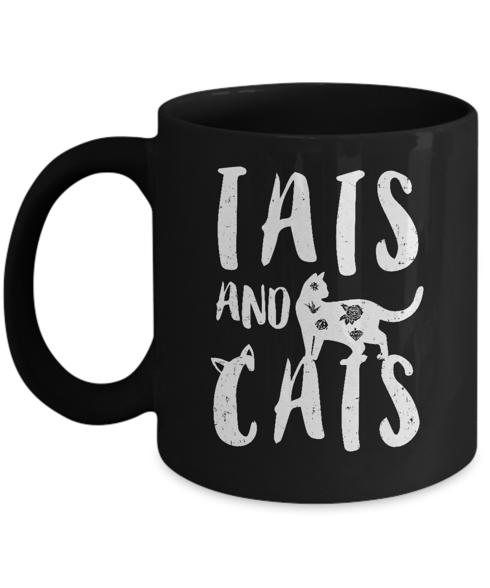 Funny Cat Tats Cat Tattoos Lover Mug-Coffee Mug-11oz Mug-Black