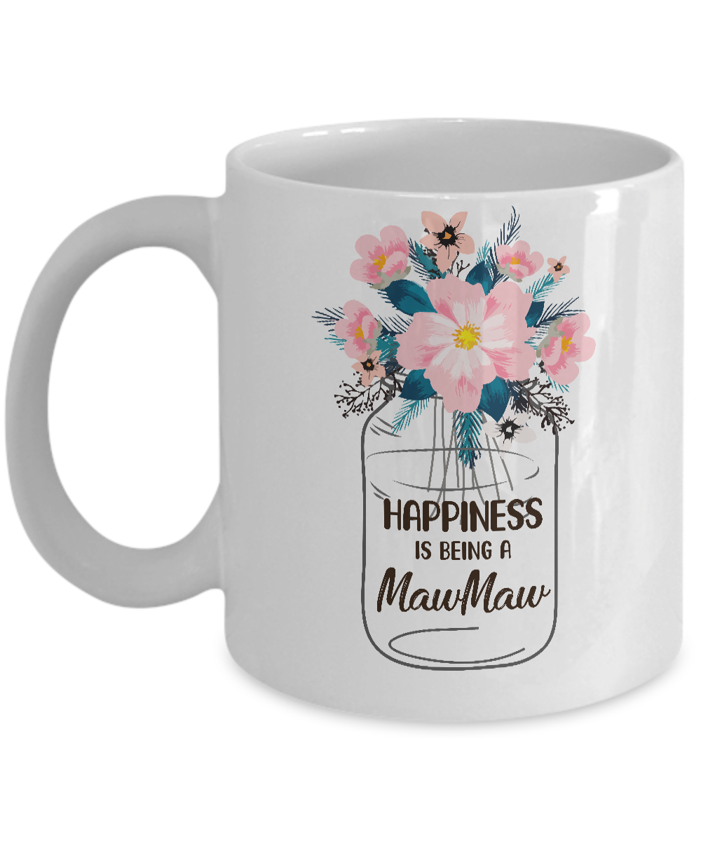 Happiness Is Being MawMaw Life Flower MawMaw Gifts Mug