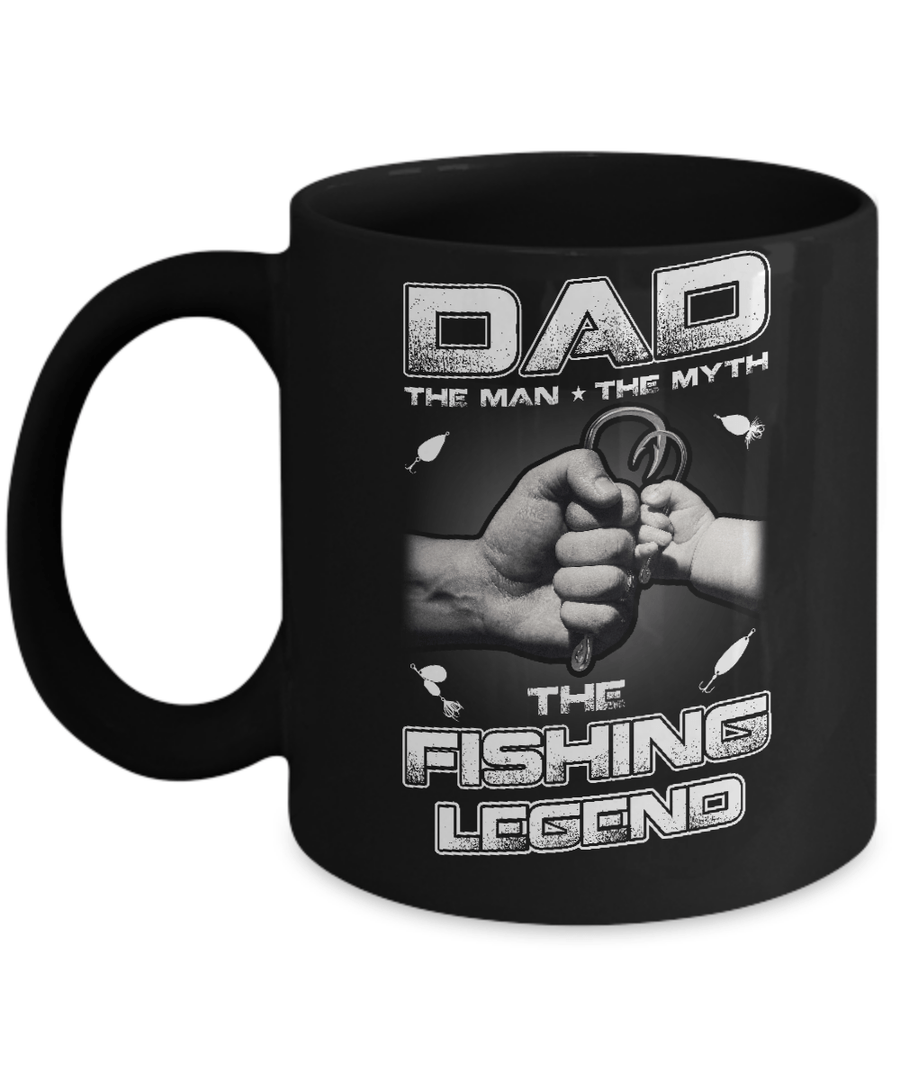 Dad The Man The Myth The Fishing Legend Mug-Coffee Mug-11oz Mug-Black