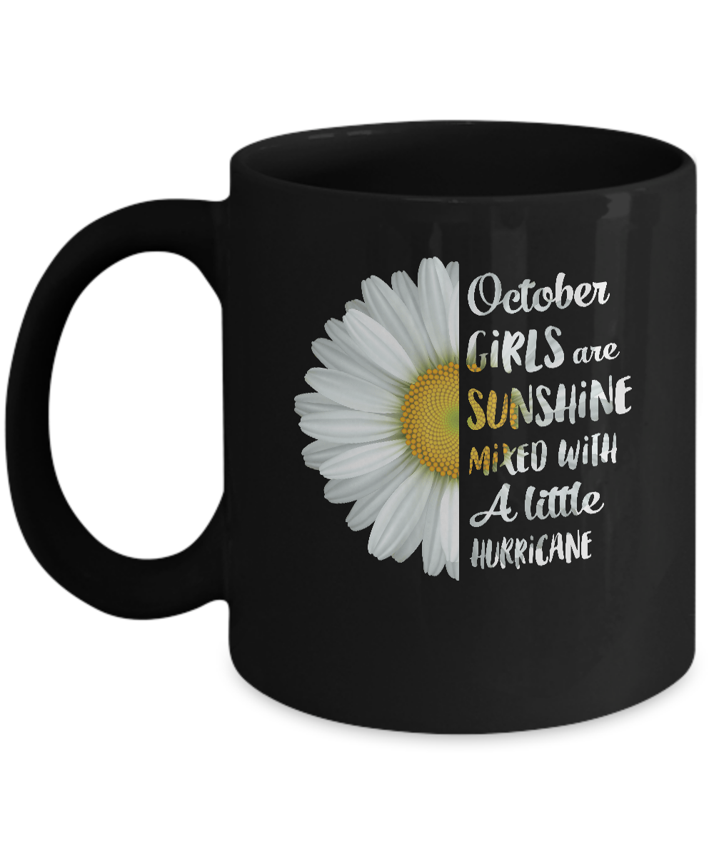 Daisy October Girls Birthday Gifts For Women Mug-Coffee Mug-11oz Mug-Black