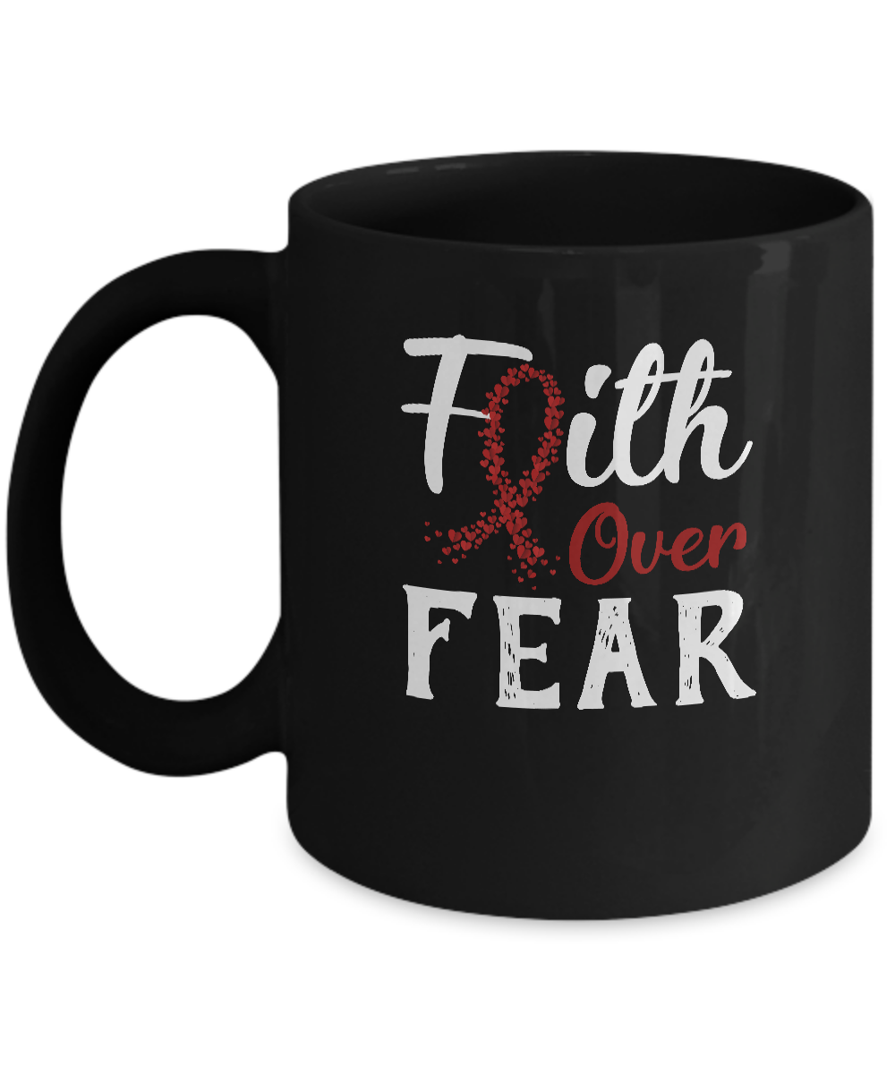 Multiple Myeloma Awareness Burgundy Faith Over Fear Mug