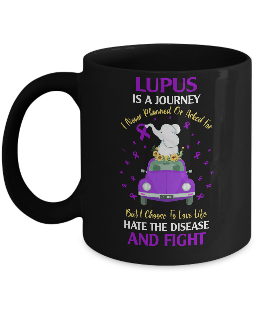 Lupus Awareness Is A Journey Mug-Coffee Mug-11oz Mug-Black