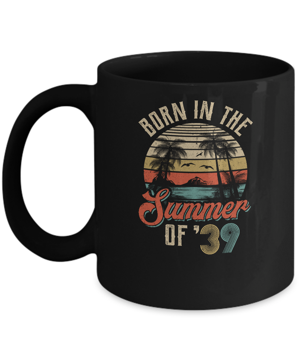 Classic Vintage 1939 82th Birthday Gift Summer Of 39 Mug-Coffee Mug-11oz Mug-Black