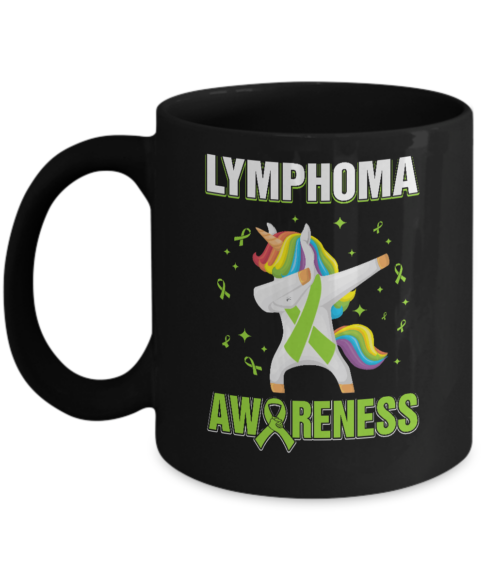 Inspirational Lymphoma Awareness Unicorn Support Mug-Coffee Mug-11oz Mug-Black