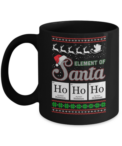 Hohoho Element Of Santa Chemistry Christmas Mug-Coffee Mug-11oz Mug-Black