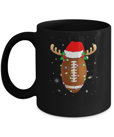Santa Hat Football Reindeer Christmas Gifts Mug-Coffee Mug-11oz Mug-Black