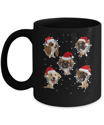 Cute Dog's Christmas Snowflakes Cat Claus Mug-Coffee Mug-11oz Mug-Black