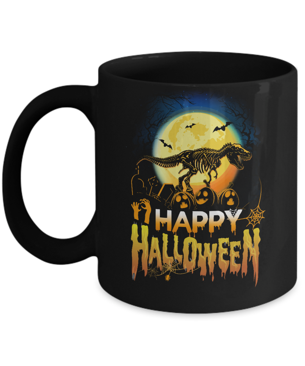 Saurus T Rex Dinosaur Halloween Mug-Coffee Mug-11oz Mug-Black