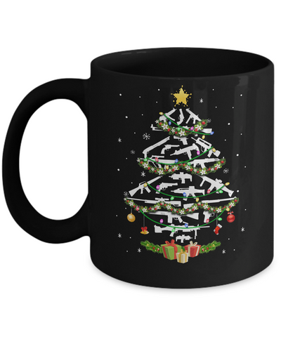Guns Christmas Tree Ornament Xmas Gift For Gun Lovers Mug-Coffee Mug-11oz Mug-Black