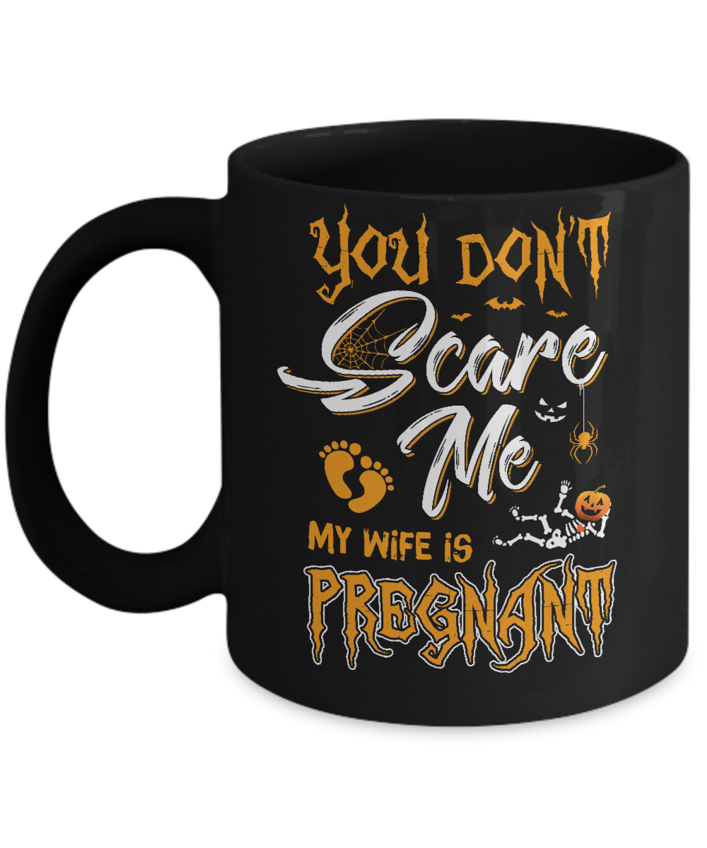 Funny Pregnant Wife Husband Halloween Costume Mug-Coffee Mug-11oz Mug-Black