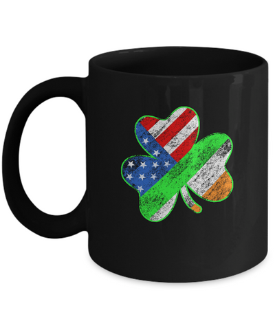 Vintage AMERICAN FLAG Ireland St Patricks Day Mug-Coffee Mug-11oz Mug-Black