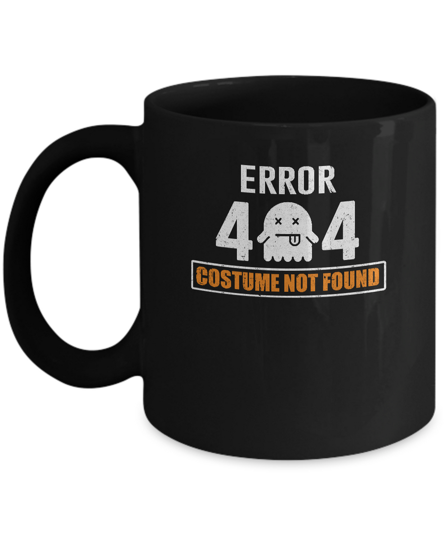 Funny Halloween Error 404 Costume Not Found Mug-Coffee Mug-11oz Mug-Black