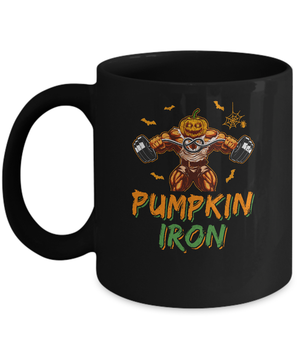 Halloween Gym Workout Pumpkin Iron Motivation For Men Mug