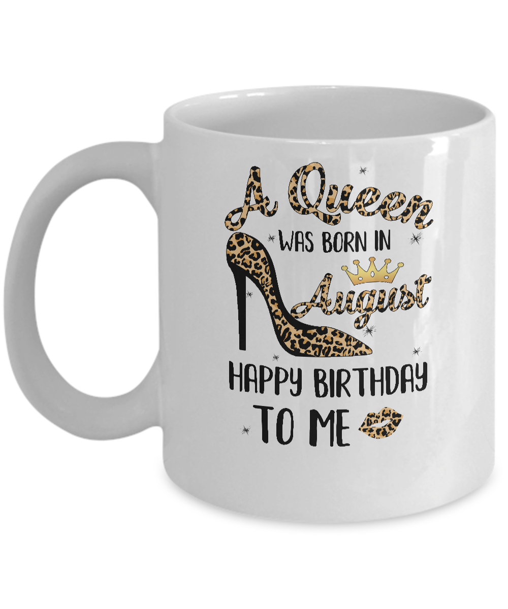 Born In August Girl Leopard High Heels Birthday Women Gift Mug