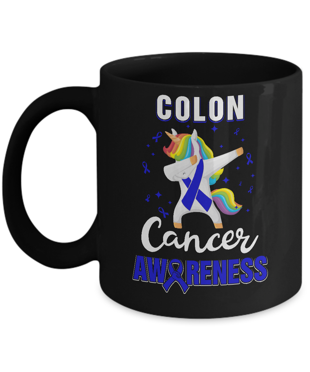 Inspirational Colon Cancer Awareness Unicorn Support Mug