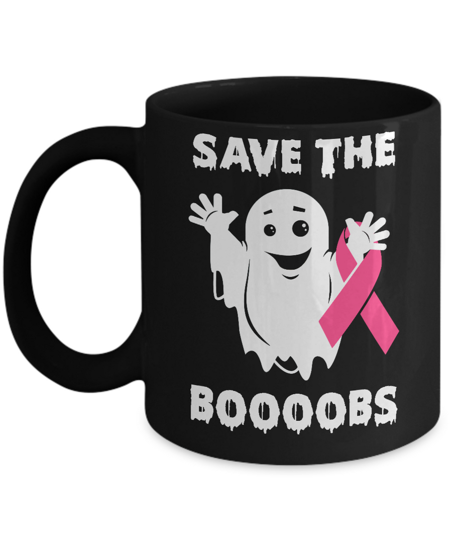 Halloween Save The Boobs Breast Cancer Awareness Mug-Coffee Mug-11oz Mug-Black
