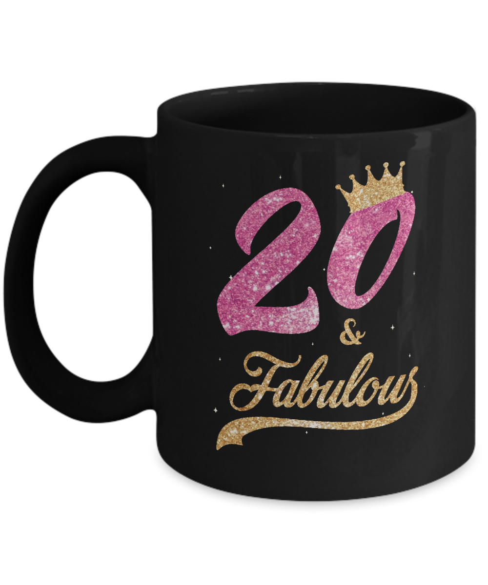 20 And Fabulous 2001 20th Birthday Gift Mug-Coffee Mug-11oz Mug-Black