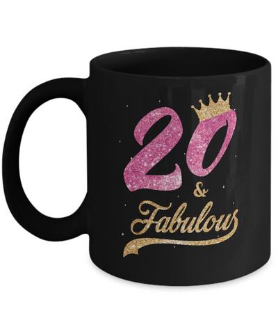 20 And Fabulous 2001 20th Birthday Gift Mug-Coffee Mug-11oz Mug-Black