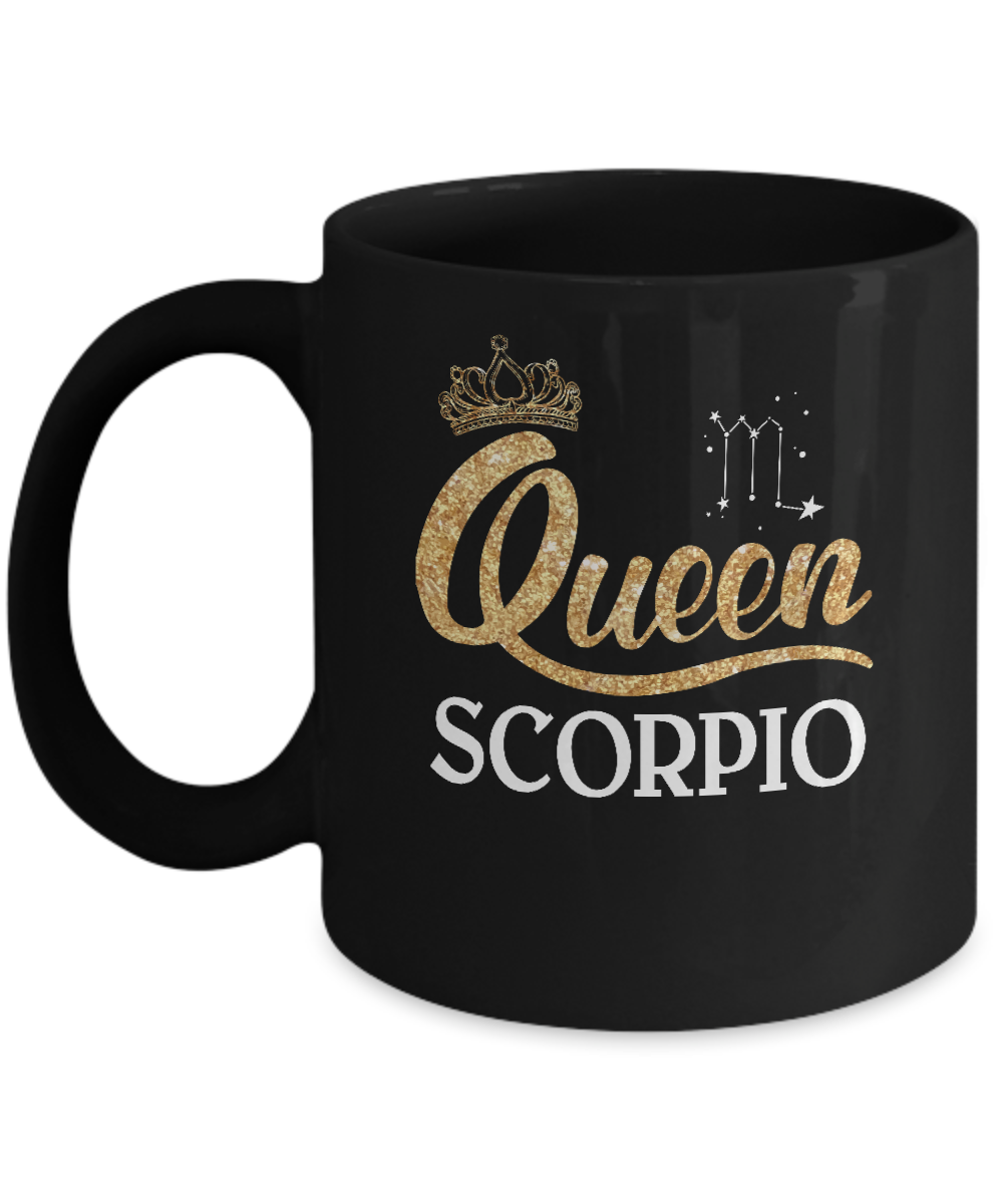 Queen Scorpio Zodiac October November Birthday Gift Mug-Coffee Mug-11oz Mug-Black
