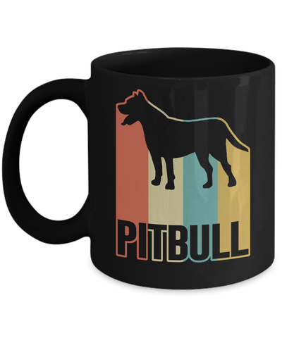 Classic Vintage Retro Style Pitbull Dog Mug-Coffee Mug-11oz Mug-Black