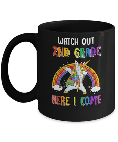 2nd Grade Here I Come Unicorn Back To School Mug-Coffee Mug-11oz Mug-Black