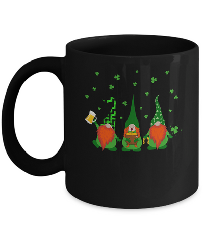 Gnomes Buffalo Plaid St Patrick's Day Beer Drinking Gift Mug-Coffee Mug-11oz Mug-Black