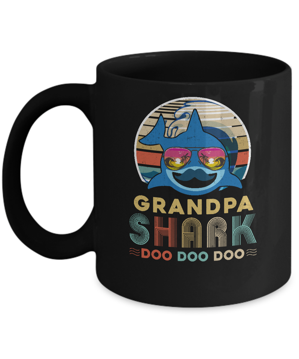 Retro Vintage Grandpa Shark Doo Doo Doo Mug