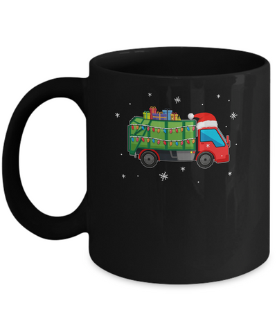 Garbage Truck Santa Hat Christmas Gifts Mug-Coffee Mug-11oz Mug-Black