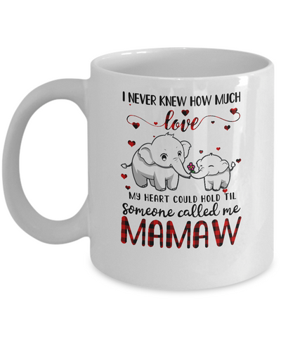 Someone Called Me Mamaw Elephant Red Plaid Mother's Day Mug-Coffee Mug-11oz Mug-White