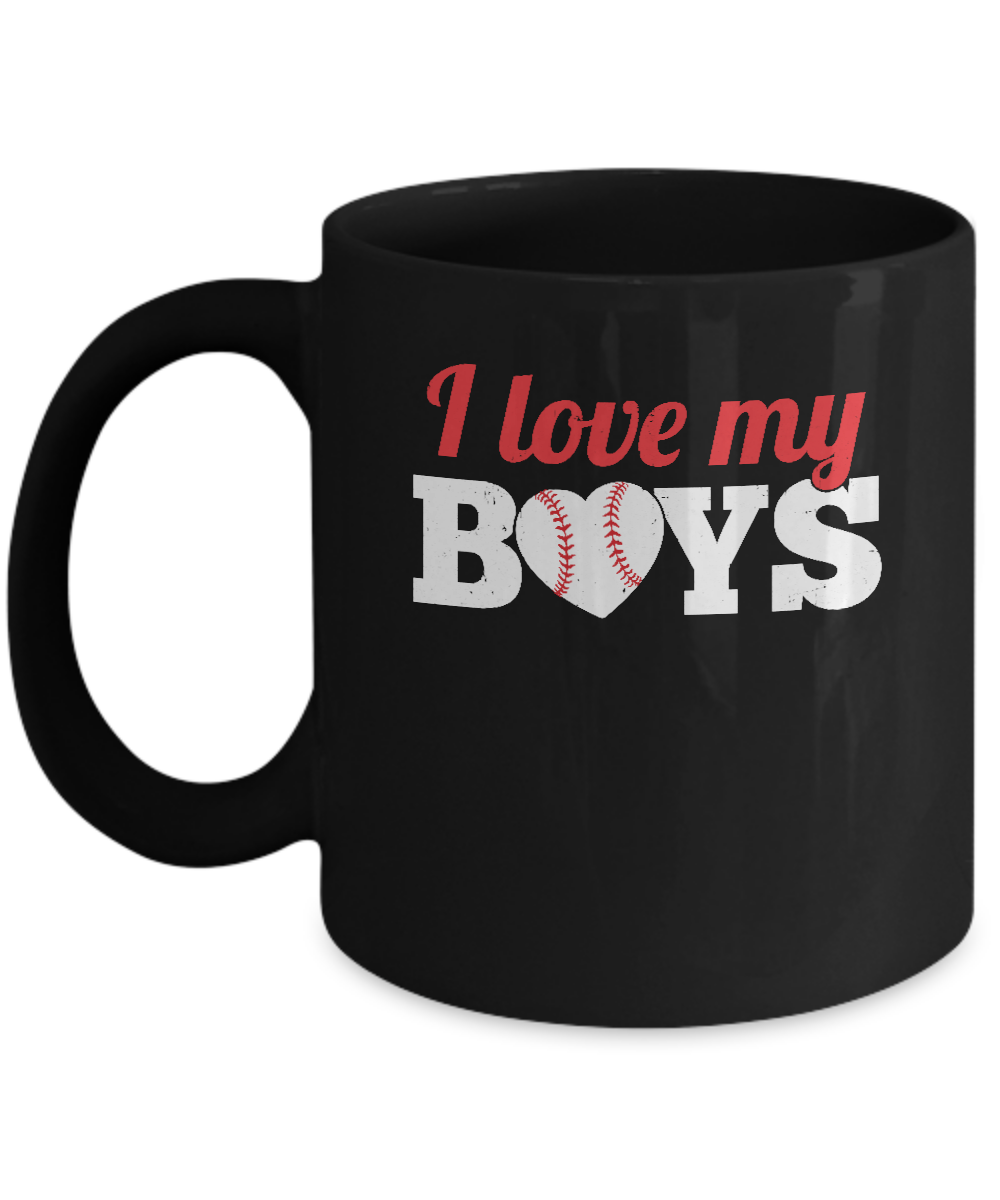 Love My Boys Mom And Dad Baseball Mug