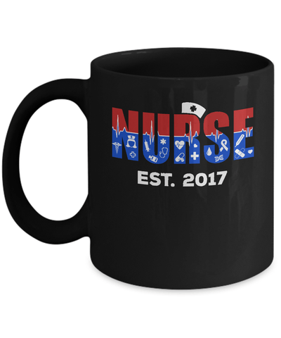 Nurses Est 2017 Graduation Mug-Coffee Mug-11oz Mug-Black