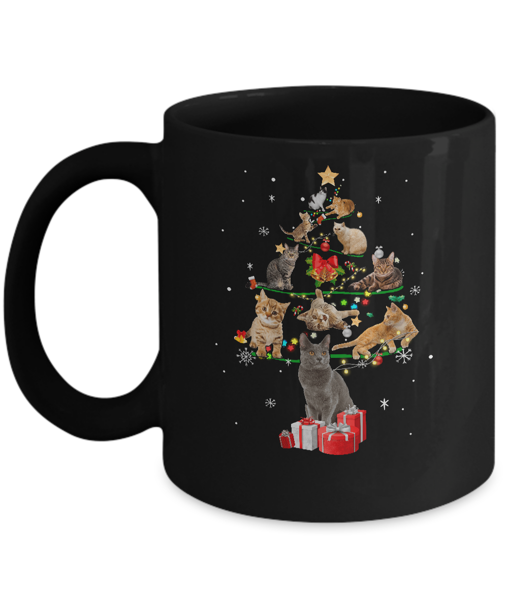Funny Cats Christmas Tree Ornament Decor Gift Mug