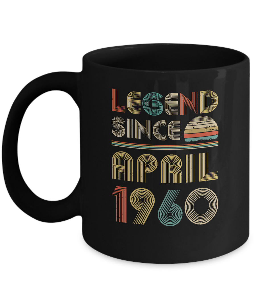 Legend Since April 1960 Vintage 61th Birthday Gifts Mug-Coffee Mug-11oz Mug-Black