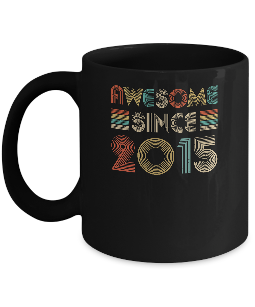 Awesome Since 2015 6th Birthday Gifts Youth Mug-Coffee Mug-11oz Mug-Black