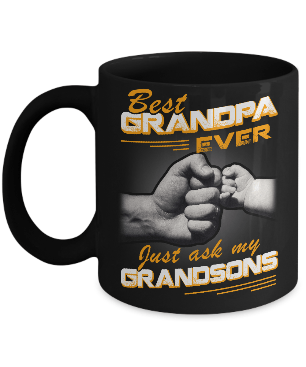 Best Grandpa Ever Just Ask My Grandsons Mug-Coffee Mug-11oz Mug-Black