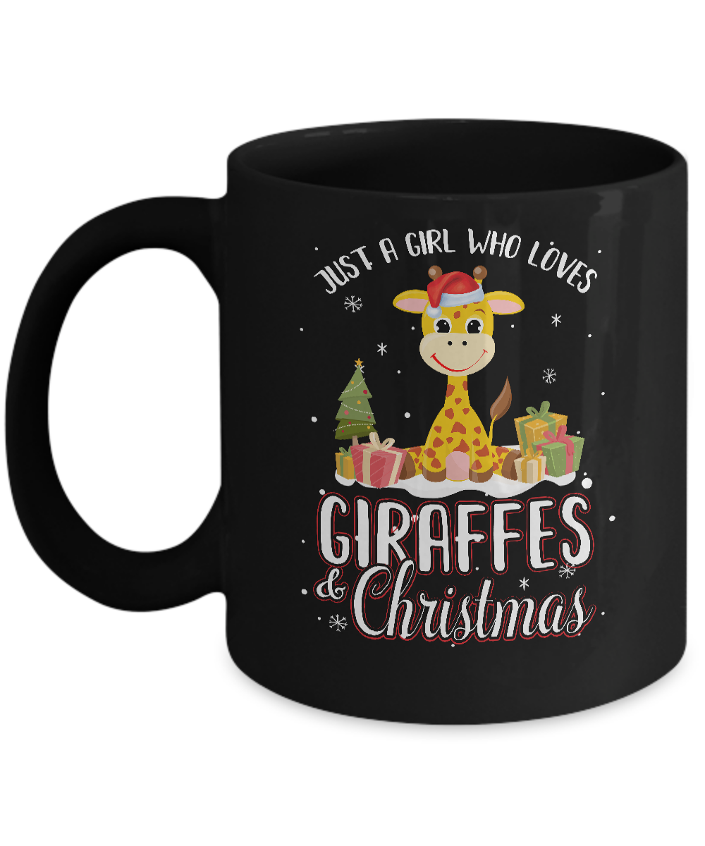 Just A Girl Who Loves Giraffes And Christmas Mug-Coffee Mug-11oz Mug-Black