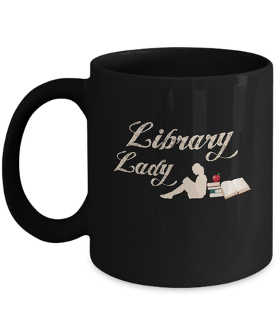 Library Lady Read Book Lover Mug-Coffee Mug-11oz Mug-Black