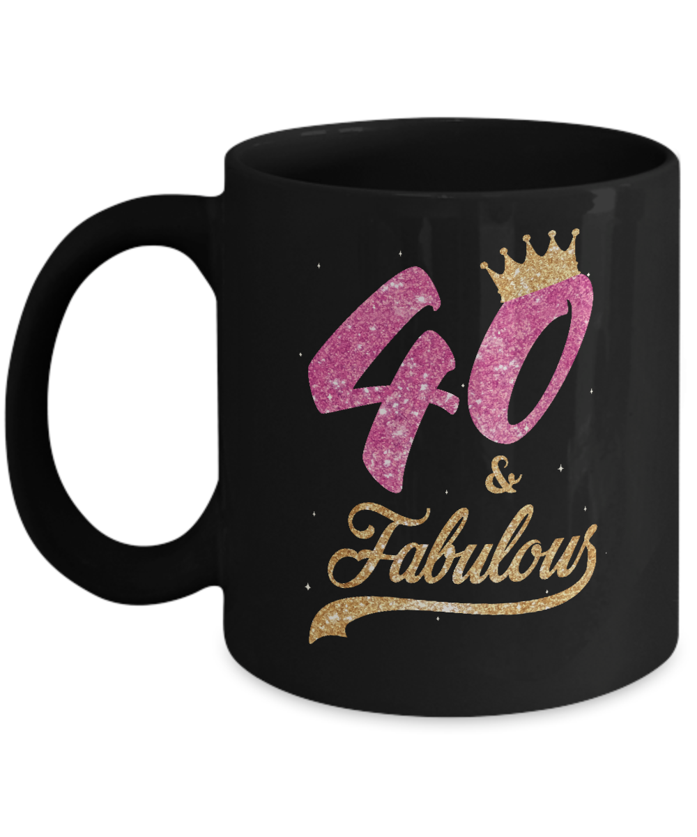 40 And Fabulous 1981 40th Birthday Gift Mug-Coffee Mug-11oz Mug-Black