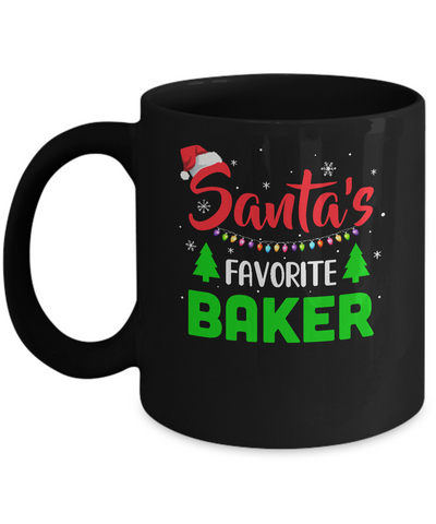 Santa's Favorite Baker Funny Christmas Xmas Gifts Mug-Coffee Mug-11oz Mug-Black