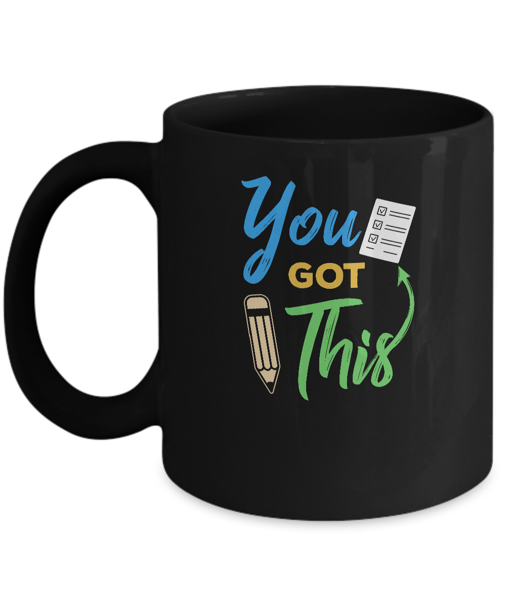 Motivational Teacher Apple Testing You Got This Mug-Coffee Mug-11oz Mug-Black