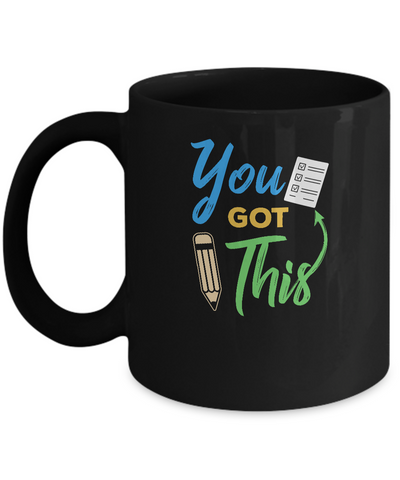 Motivational Teacher Apple Testing You Got This Mug-Coffee Mug-11oz Mug-Black