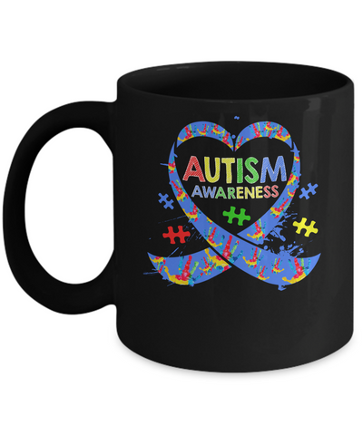World Autism Awareness 2 April Dad Mom Kid Autism Gift Mug-Coffee Mug-11oz Mug-Black
