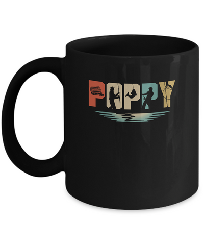 Vintage Fishing Poppy Father's Day Gift Mug-Coffee Mug-11oz Mug-Black