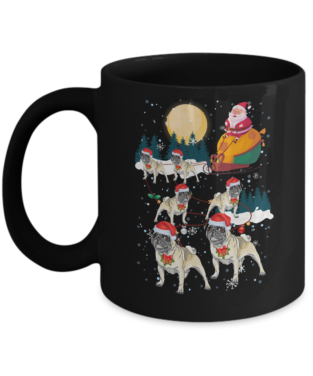 Dog Reindeer Pug Christmas Gift Mug-Coffee Mug-11oz Mug-Black