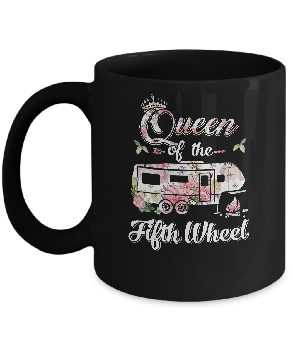 Queen Of The Fifth Wheel Funny Camping Mug-Coffee Mug-11oz Mug-Black