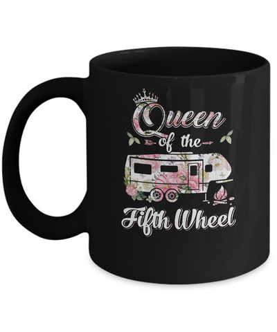 Queen Of The Fifth Wheel Funny Camping Mug-Coffee Mug-11oz Mug-Black
