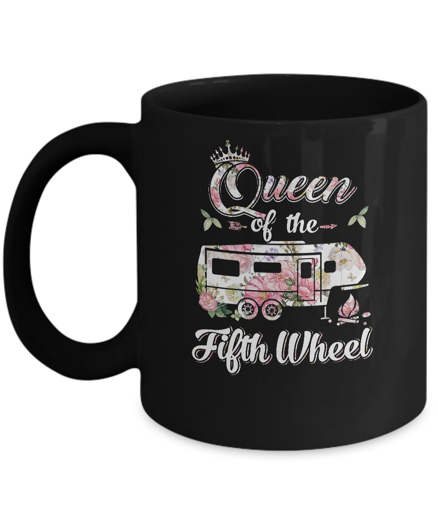 Queen Of The Fifth Wheel Funny Camping Mug-Coffee Mug-11oz Mug-Black