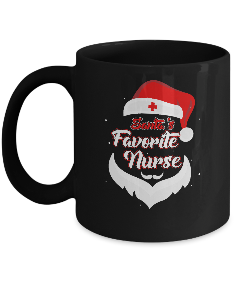 Santa's Favorite Nurse Funny Christmas Nursing Mug