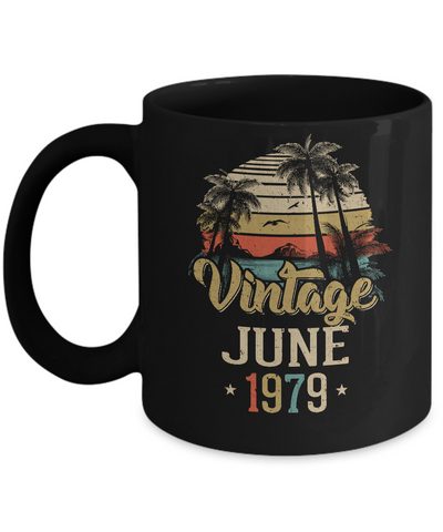 Retro Classic Vintage June 1979 42th Birthday Gift Mug-Coffee Mug-11oz Mug-Black