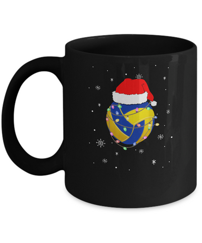 Santa Hat Volleyball Christmas Gifts Mug-Coffee Mug-11oz Mug-Black
